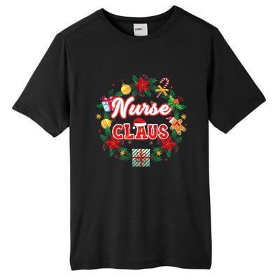 Nurse Claus Christmas Santa Laurel Wreath Mistletoe Merry Meaningful Gift Tall Fusion ChromaSoft Performance T-Shirt