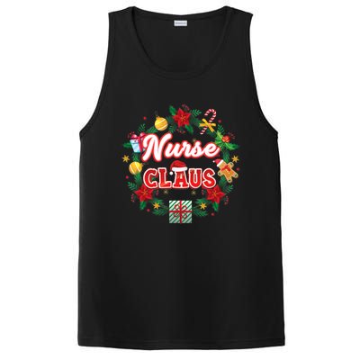 Nurse Claus Christmas Santa Laurel Wreath Mistletoe Merry Meaningful Gift PosiCharge Competitor Tank