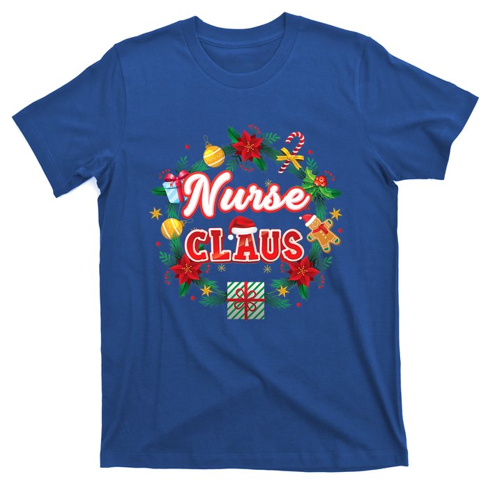 Nurse Claus Christmas Santa Laurel Wreath Mistletoe Merry Meaningful Gift T-Shirt