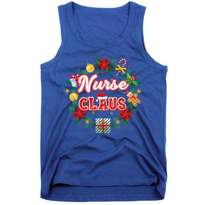 Nurse Claus Christmas Santa Laurel Wreath Mistletoe Merry Meaningful Gift Tank Top