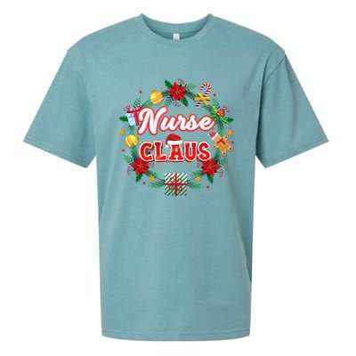 Nurse Claus Christmas Santa Laurel Wreath Mistletoe Merry Meaningful Gift Sueded Cloud Jersey T-Shirt