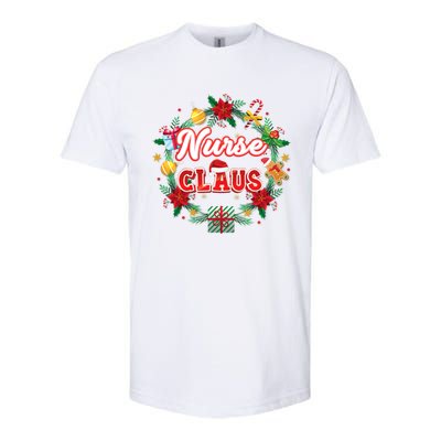 Nurse Claus Christmas Santa Laurel Wreath Mistletoe Merry Meaningful Gift Softstyle® CVC T-Shirt