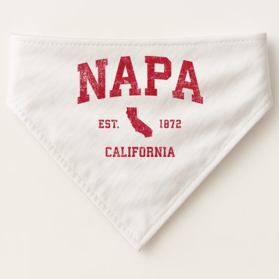Napa California Ca Vintage Sports Design Red Print USA-Made Doggie Bandana