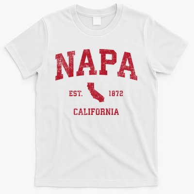 Napa California Ca Vintage Sports Design Red Print T-Shirt