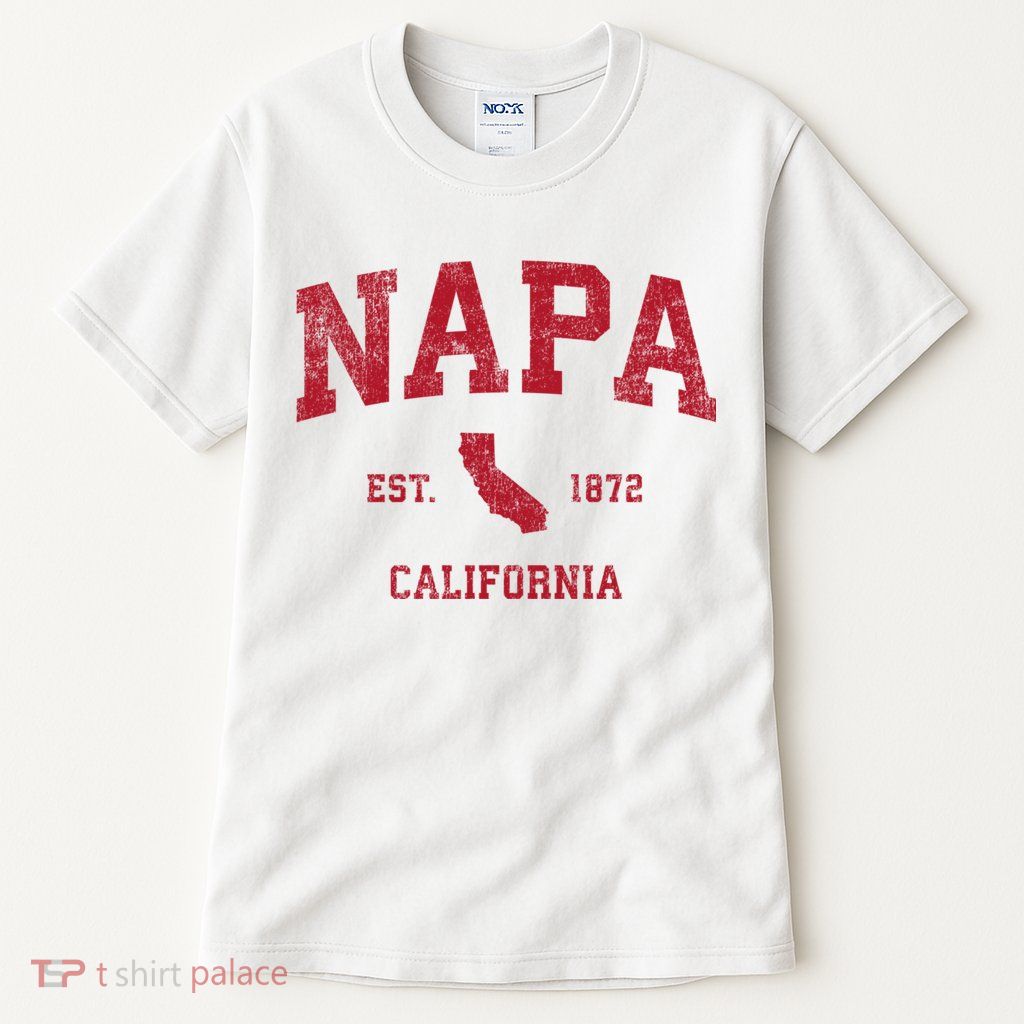 Napa California Ca Vintage Sports Design Red Print Tall T-Shirt