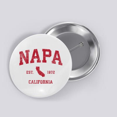 Napa California Ca Vintage Sports Design Red Print Button