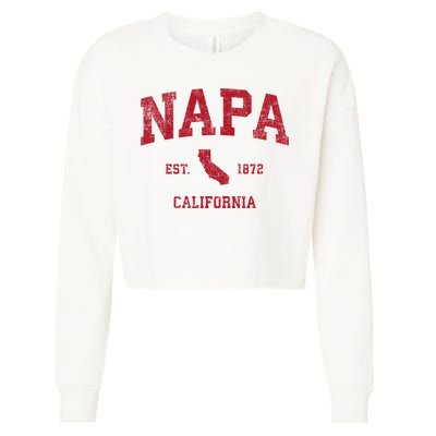 Napa California Ca Vintage Sports Design Red Print Cropped Pullover Crew