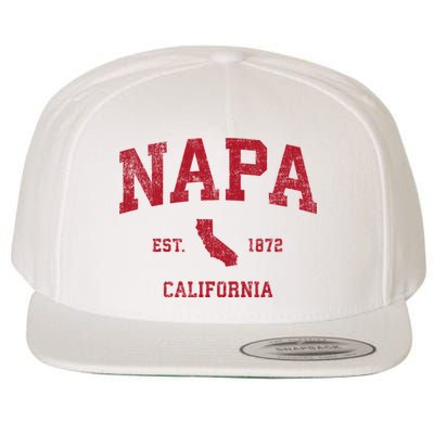 Napa California Ca Vintage Sports Design Red Print Wool Snapback Cap