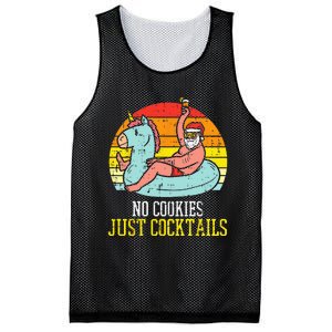 No Cookies Cocktails Santa Summer Christmas In July Xmas Mesh Reversible Basketball Jersey Tank