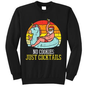 No Cookies Cocktails Santa Summer Christmas In July Xmas Tall Sweatshirt