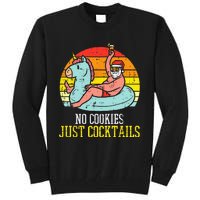 No Cookies Cocktails Santa Summer Christmas In July Xmas Tall Sweatshirt