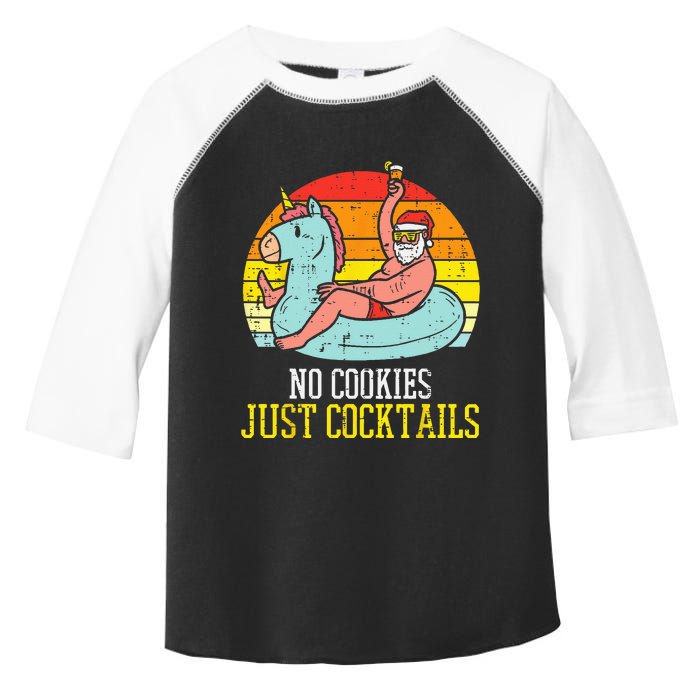 No Cookies Cocktails Santa Summer Christmas In July Xmas Toddler Fine Jersey T-Shirt