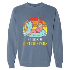 No Cookies Cocktails Santa Summer Christmas In July Xmas Garment-Dyed Sweatshirt