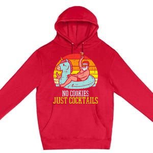 No Cookies Cocktails Santa Summer Christmas In July Xmas Premium Pullover Hoodie