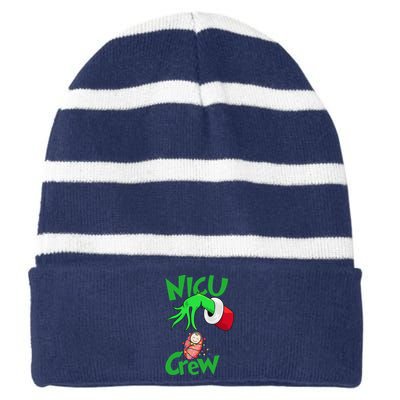 Nicu Crew Christmas Nicu Nurse Nursing Assistant Striped Beanie with Solid Band