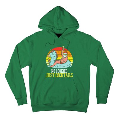 No Cookies Cocktails Santa Summer Christmas In July Xmas Hoodie