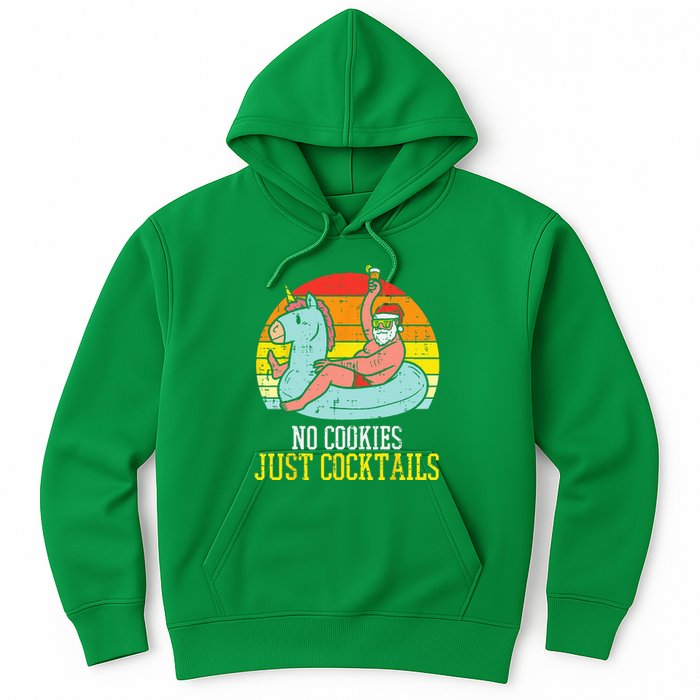 No Cookies Cocktails Santa Summer Christmas In July Xmas Hoodie