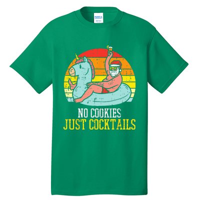 No Cookies Cocktails Santa Summer Christmas In July Xmas Tall T-Shirt