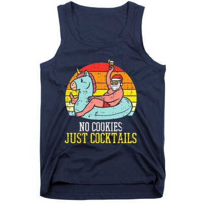 No Cookies Cocktails Santa Summer Christmas In July Xmas Tank Top