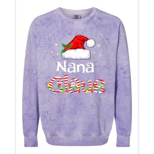 Nana Claus Christmas Family Matching Xmas Light Tree Colorblast Crewneck Sweatshirt