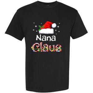 Nana Claus Christmas Family Matching Xmas Light Tree Garment-Dyed Heavyweight T-Shirt