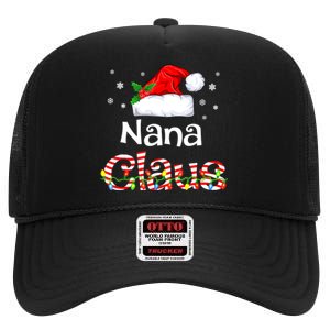 Nana Claus Christmas Family Matching Xmas Light Tree High Crown Mesh Back Trucker Hat