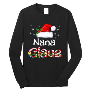 Nana Claus Christmas Family Matching Xmas Light Tree Long Sleeve Shirt