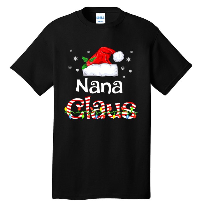 Nana Claus Christmas Family Matching Xmas Light Tree Tall T-Shirt