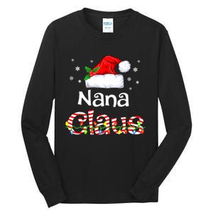 Nana Claus Christmas Family Matching Xmas Light Tree Tall Long Sleeve T-Shirt