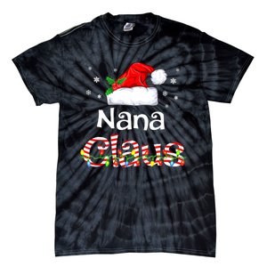 Nana Claus Christmas Family Matching Xmas Light Tree Tie-Dye T-Shirt