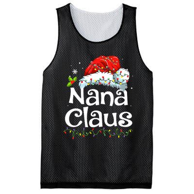 Nana Claus Christmas Pajama Family Matching Xmas Light Mesh Reversible Basketball Jersey Tank