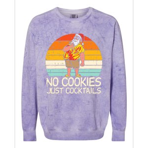 No Cookies Cocktails Santa Summer Christmas In July Xmas Colorblast Crewneck Sweatshirt