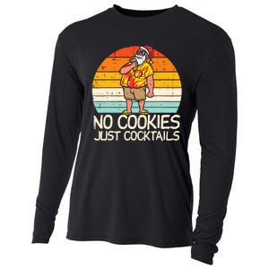 No Cookies Cocktails Santa Summer Christmas In July Xmas Cooling Performance Long Sleeve Crew