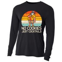 No Cookies Cocktails Santa Summer Christmas In July Xmas Cooling Performance Long Sleeve Crew