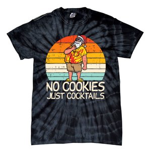 No Cookies Cocktails Santa Summer Christmas In July Xmas Tie-Dye T-Shirt