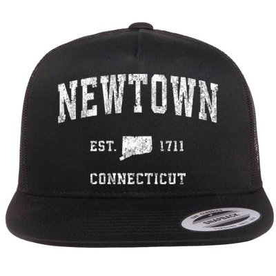 Newtown Connecticut Ct Vintage Sports Flat Bill Trucker Hat