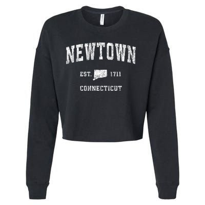 Newtown Connecticut Ct Vintage Sports Cropped Pullover Crew