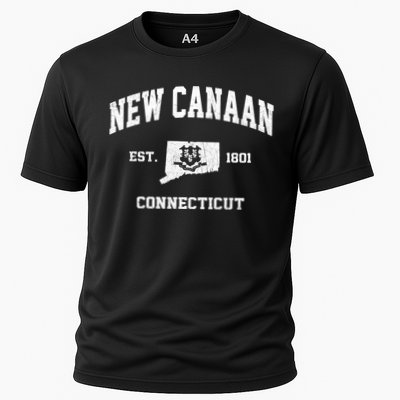 New Canaan Connecticut CT Vintage State Athletic Style Cooling Performance Crew T-Shirt