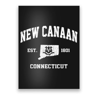 New Canaan Connecticut CT Vintage State Athletic Style Poster
