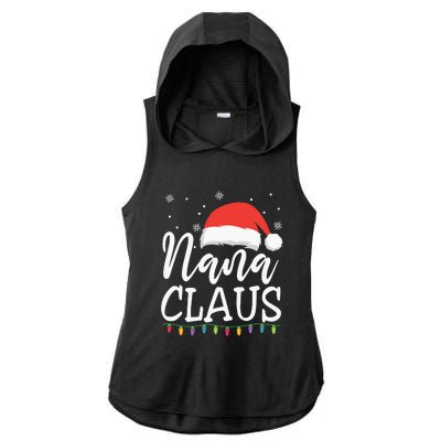 Nana Clause Christmas Light Funny, Christmas Lights, Funny Christmas, Funny Santa Ladies PosiCharge Tri-Blend Wicking Draft Hoodie Tank