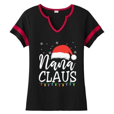 Nana Clause Christmas Light Funny, Christmas Lights, Funny Christmas, Funny Santa Ladies Halftime Notch Neck Tee