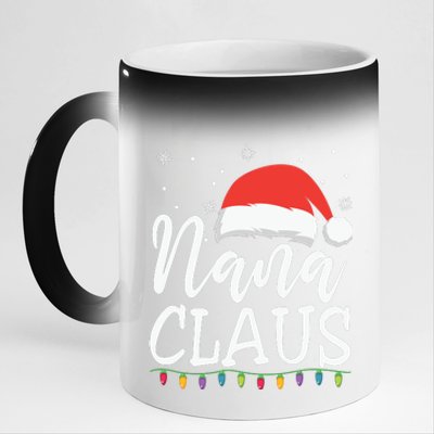 Nana Clause Christmas Light Funny, Christmas Lights, Funny Christmas, Funny Santa 11oz Black Color Changing Mug