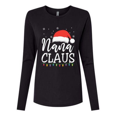 Nana Clause Christmas Light Funny, Christmas Lights, Funny Christmas, Funny Santa Womens Cotton Relaxed Long Sleeve T-Shirt