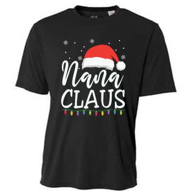 Nana Clause Christmas Light Funny, Christmas Lights, Funny Christmas, Funny Santa Cooling Performance Crew T-Shirt