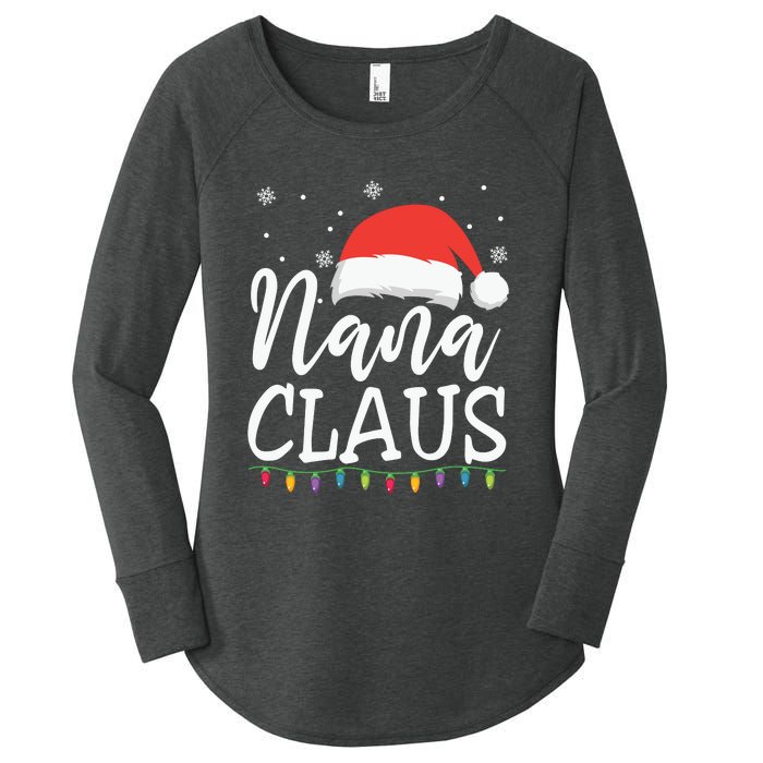 Nana Clause Christmas Light Funny, Christmas Lights, Funny Christmas, Funny Santa Women's Perfect Tri Tunic Long Sleeve Shirt