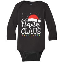 Nana Clause Christmas Light Funny, Christmas Lights, Funny Christmas, Funny Santa Baby Long Sleeve Bodysuit