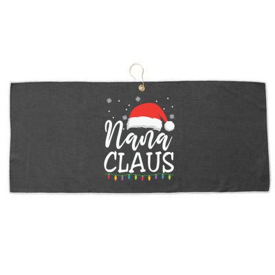 Nana Clause Christmas Light Funny, Christmas Lights, Funny Christmas, Funny Santa Large Microfiber Waffle Golf Towel