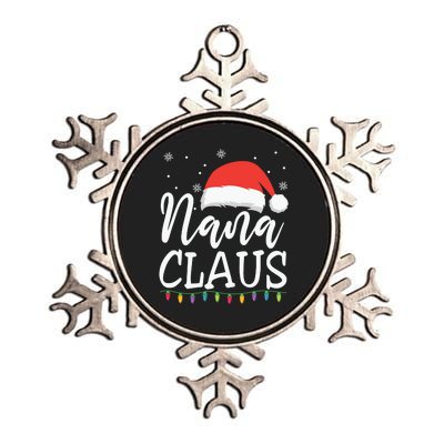 Nana Clause Christmas Light Funny, Christmas Lights, Funny Christmas, Funny Santa Metallic Star Ornament