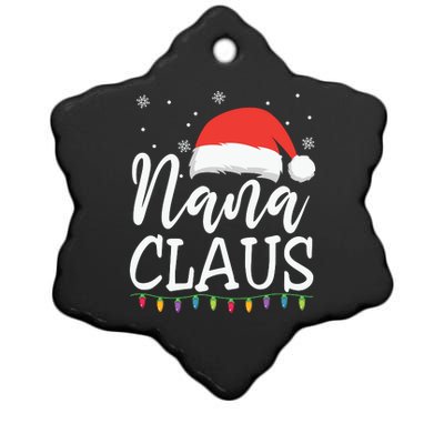 Nana Clause Christmas Light Funny, Christmas Lights, Funny Christmas, Funny Santa Ceramic Star Ornament