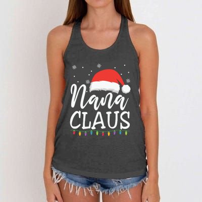 Nana Clause Christmas Light Funny, Christmas Lights, Funny Christmas, Funny Santa Women's Knotted Racerback Tank